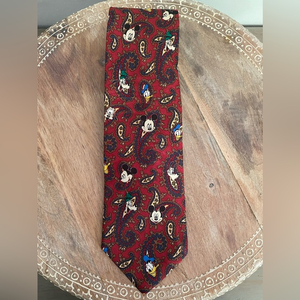 Disney Mickey Unlimited Tie 56" Vintage‎ Paisley Mickey Goofy Donald 1990s